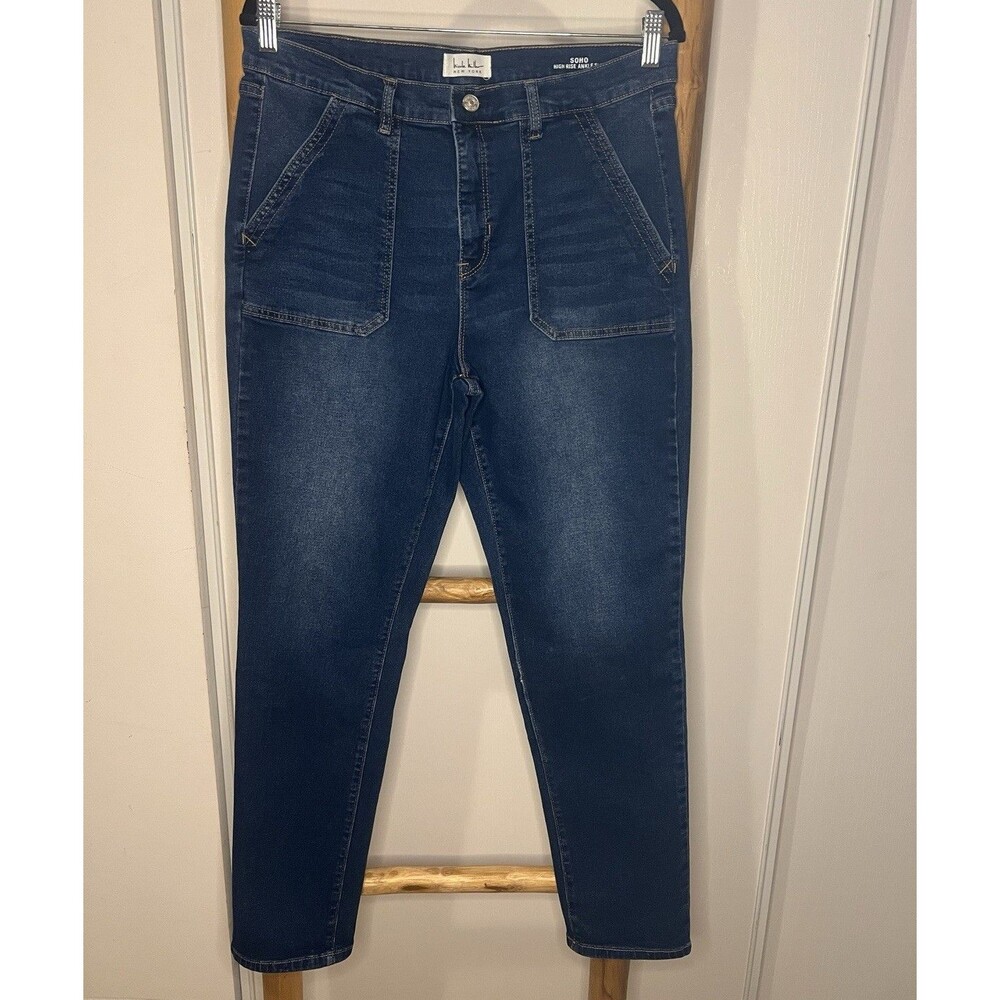 Nicole Miller New York Women's Slim Fit Jeans Blue Dark Wash Denim 5-Pocket 14